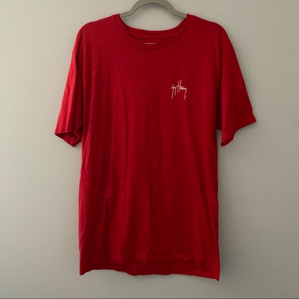 Men’s Guy Harvey red pirate shirt sleeve shirt size large